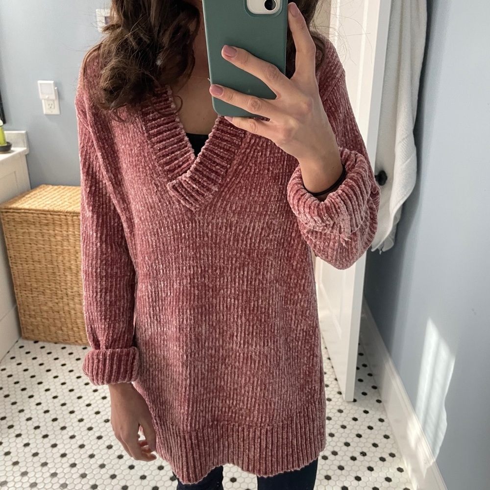 Aritzia Wilfred Pink Chenille Tunic Sweater XXS